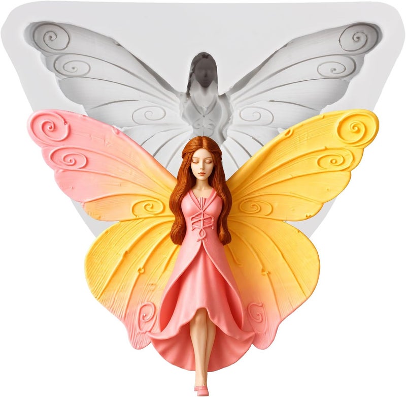 TAOXIBEI Butterfly Fairy Polymer Clay Mold Fairy Silicone Molds for DIY Crafts Epoxy Resin Casting Air Dry Polymer Clay Plaster Jewelry Making - Image 1